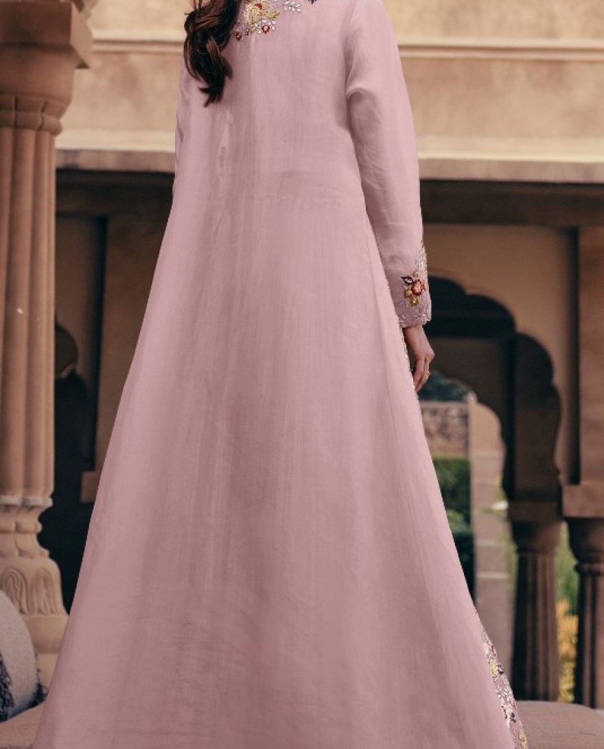 5532 B - PINK COLOUR LEHENGA WITH FANCY KOTI FRONT AND BACK EMBROIDERED